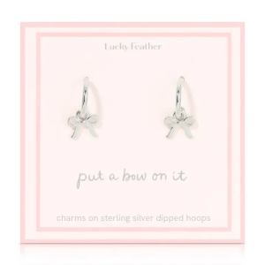 Beautiful Bows - Bow Charm Hoops - Silver
