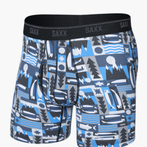 Quick-Dry Performance Boxer Brief 6" - Winter Angler-Blue