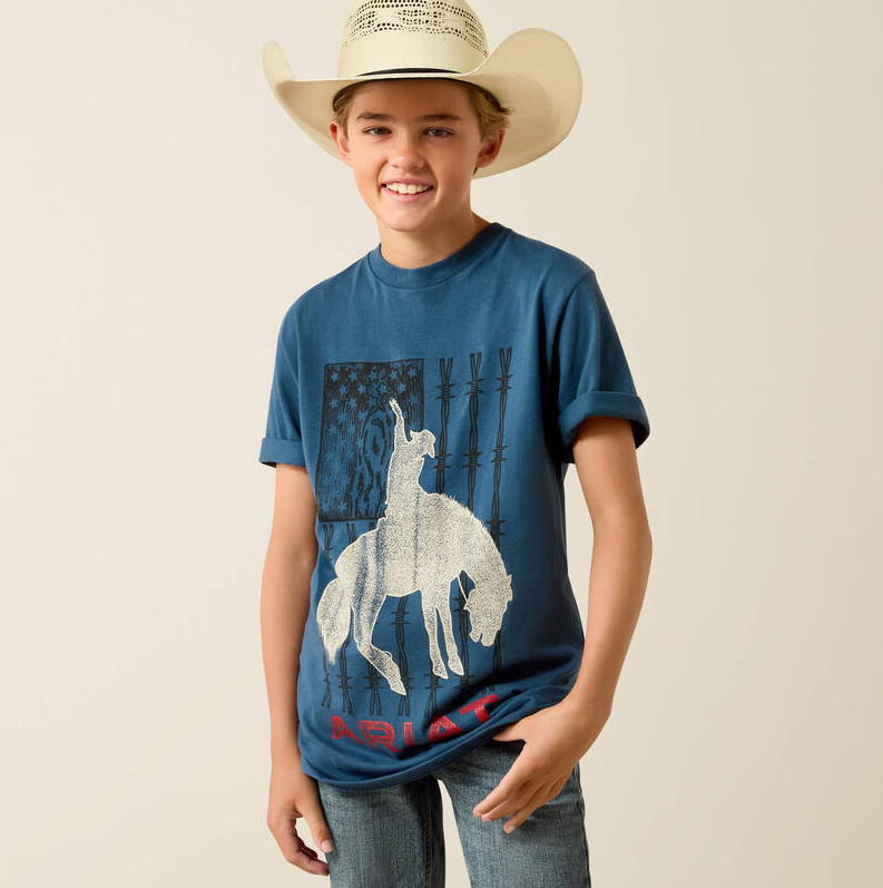 Ariat Flag Bronco T-Shirt - Key Largo