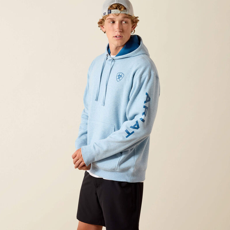 Ariat Logo Hoodie - Baby Blue Heather