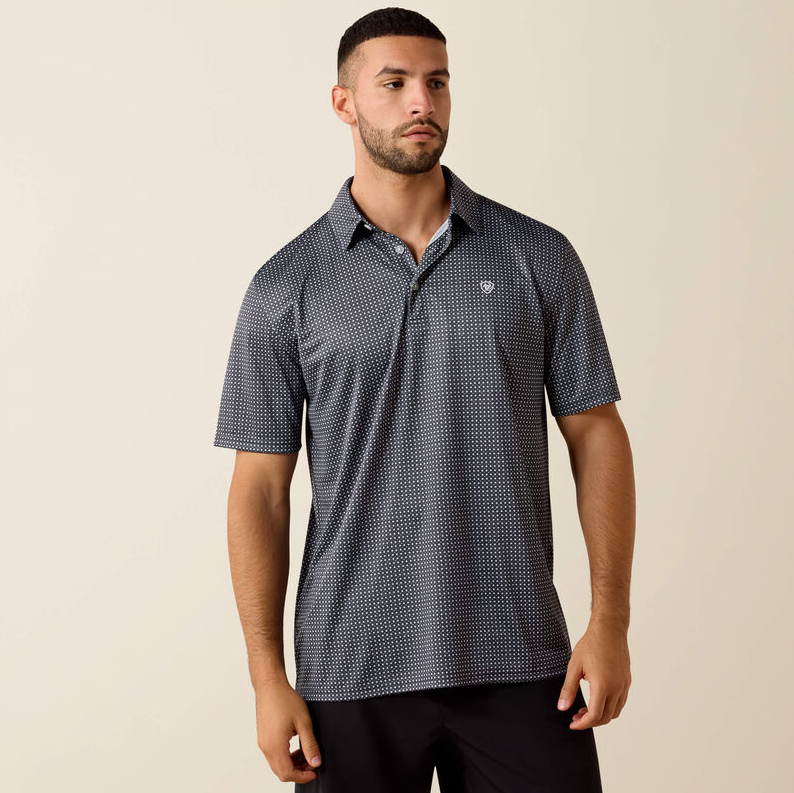 All Over Print Classic Fit Polo - Sky Rocket Pinwheel Geo Print