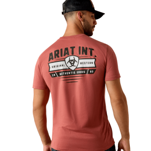 Ariat Banner Badge T-Shirt - Red Clay Heather