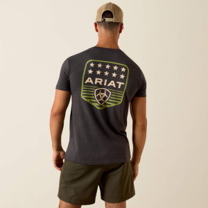 Ariat Stripe Patriotic Badge - Charcoal Heather