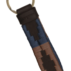 Charro Loop Keyring - Brown Leather - Brown & Navy