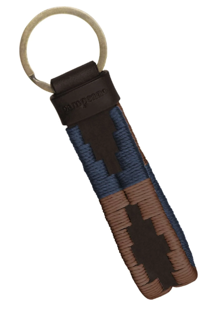 Charro Loop Keyring - Brown Leather - Brown & Navy
