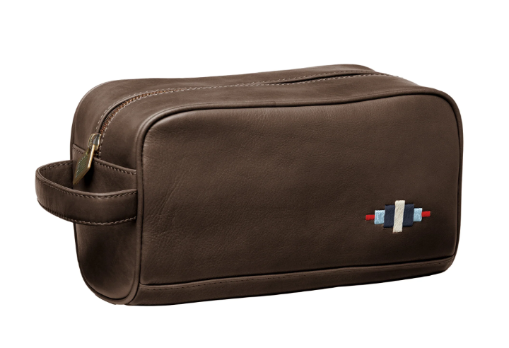 Hombre Washbag - Brown Leather - Multi