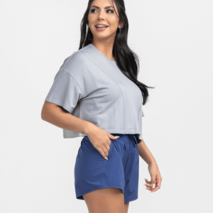 All Day Cropped Tee - Harbor Slate