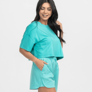 All Day Cropped Tee - Bermuda
