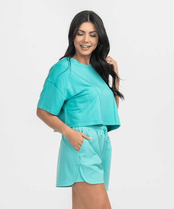 All Day Cropped Tee - Bermuda