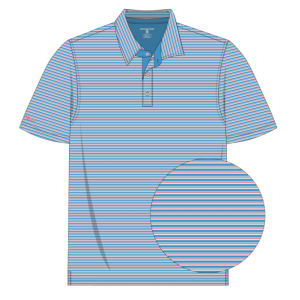 Crestline Stripe Polo - Rocket Pop