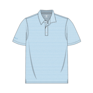 Boys Heather Madison Stripe Polo - Alaskan Blue