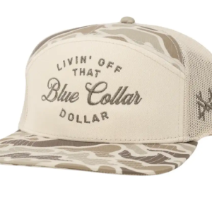 MHC Blue Collar Dolla Trucker Hat - 7 Panel Field Camo & Natural