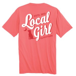LG Youth Stacked Script SS Tee - Coral