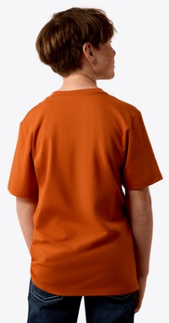 YTH Ariat Tough As Leather T-Shirt - Bombay Brown - Image 2