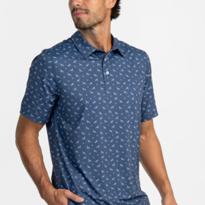 Uplands Unleashed Printed Polo - Midnight Navy