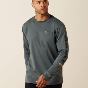 Rebar Cotton Strong Standard Logo Pocket T-Shirt - Steel Green