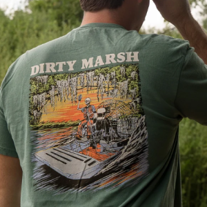 Skelly on Da Bayou Tee - Light Green