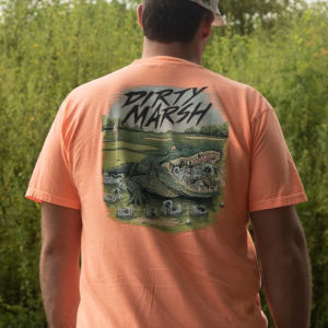 Greenside Gator Tee - Neon Canteloupe