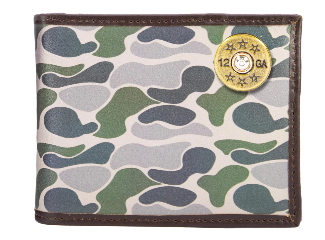 Shotshell Old School Green Camo Bifold  Wallet