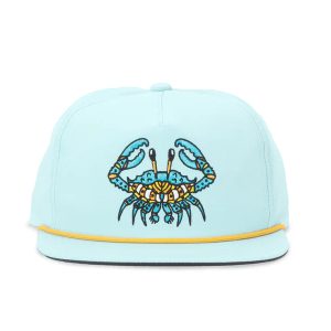 Crab Flat Brim Performance Hat - Seafoam