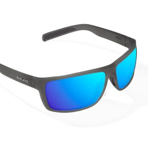 Sigs Matte Dark Gray Glass with Blue Mirror Glass Lenses