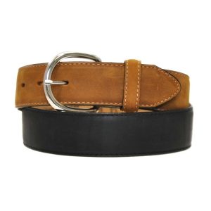 Mens Justin Black Brown Classic Western Belt 53700