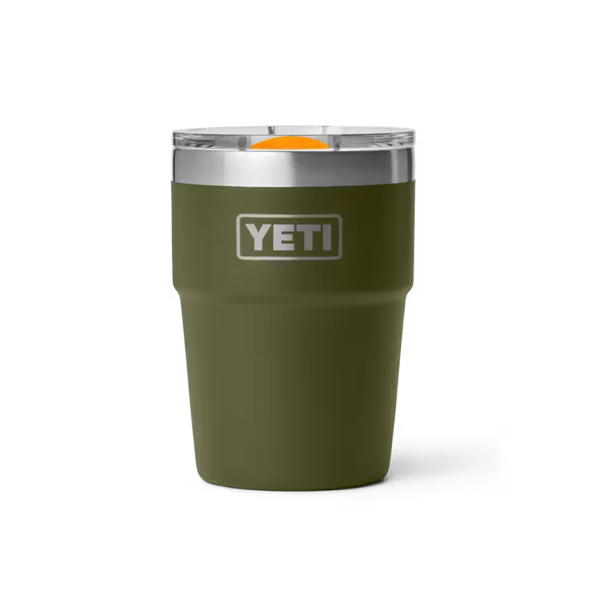 Rambler® 16 oz Stackable Cup with Color-Blocked Magslip Lid - Olive/King Crab Orange