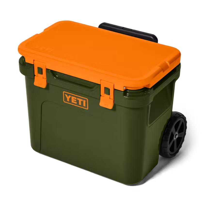Roadie® 32 Wheeled Cooler - Olive/King Crab Orange - Image 4