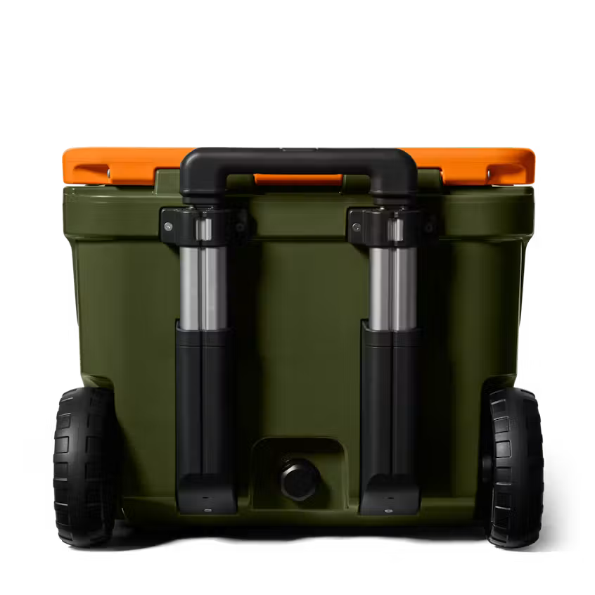 Roadie® 32 Wheeled Cooler - Olive/King Crab Orange - Image 2