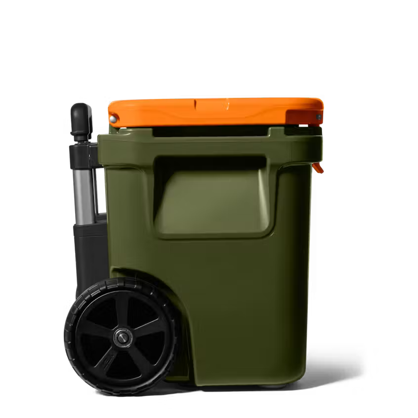 Roadie® 32 Wheeled Cooler - Olive/King Crab Orange - Image 3