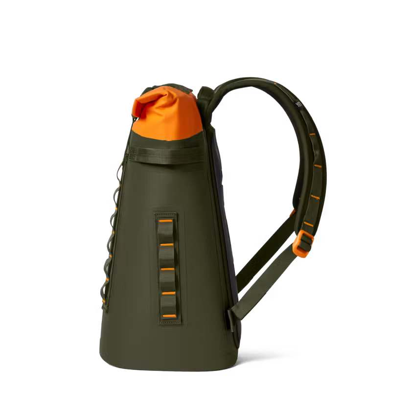 Hopper® M20 Backpack Soft Cooler - Olive/King Crab Orange - Image 3
