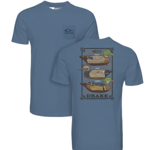 Drake Vintage Decoy Stack SS Tee - Coronet Blue Light Heather