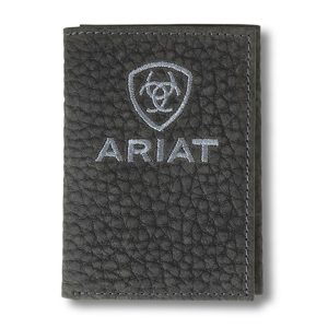 Trifold Bull Hide Black Wallet