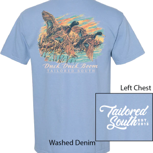 Ducks In Flight Tee - Washed Denim