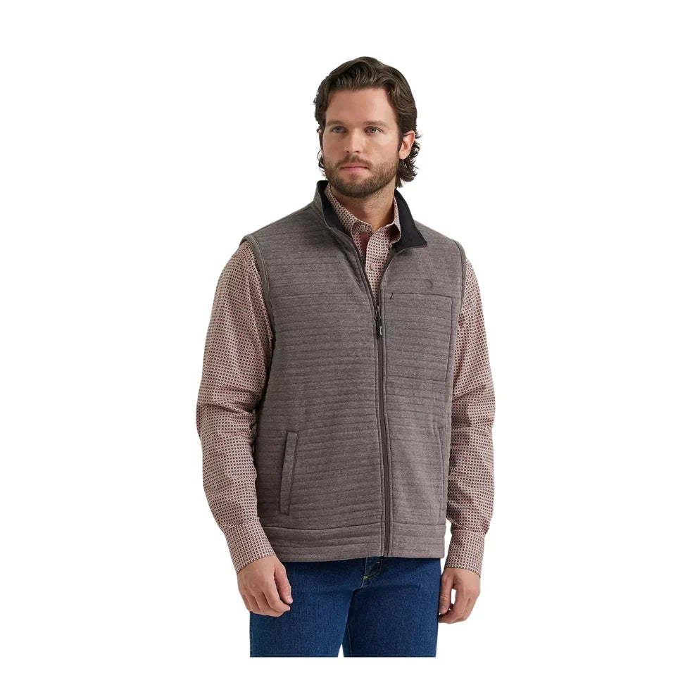 Wrangler Men's George Strait Knit Full Zip Pullover - Brown