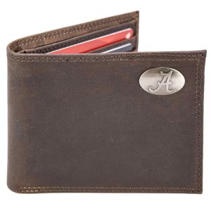 Alabama Light Brown Crazy Horse Bifold Wallet