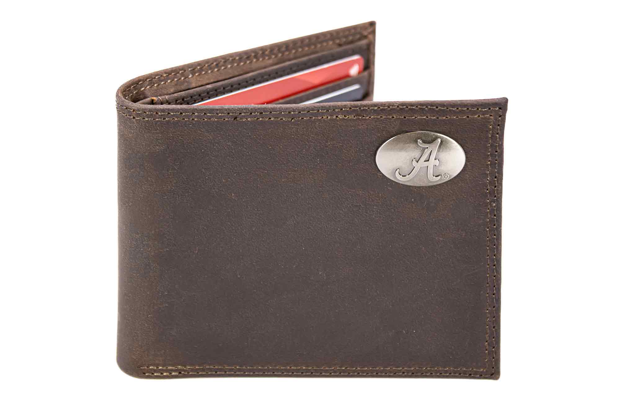 Alabama Light Brown Crazy Horse Bifold Wallet