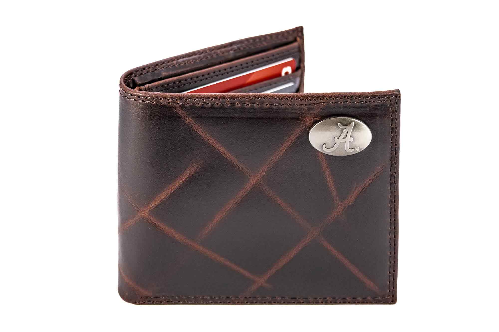 Wrinkle Leather Bifold Wallet - Alabama Concho