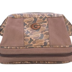 Brown Old School Camo Waxed Canvas Toiletry Bag - Georgia Concho