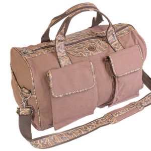 Brown Old School Camo Waxed Canvas Weekender Bag - Georgia Concho