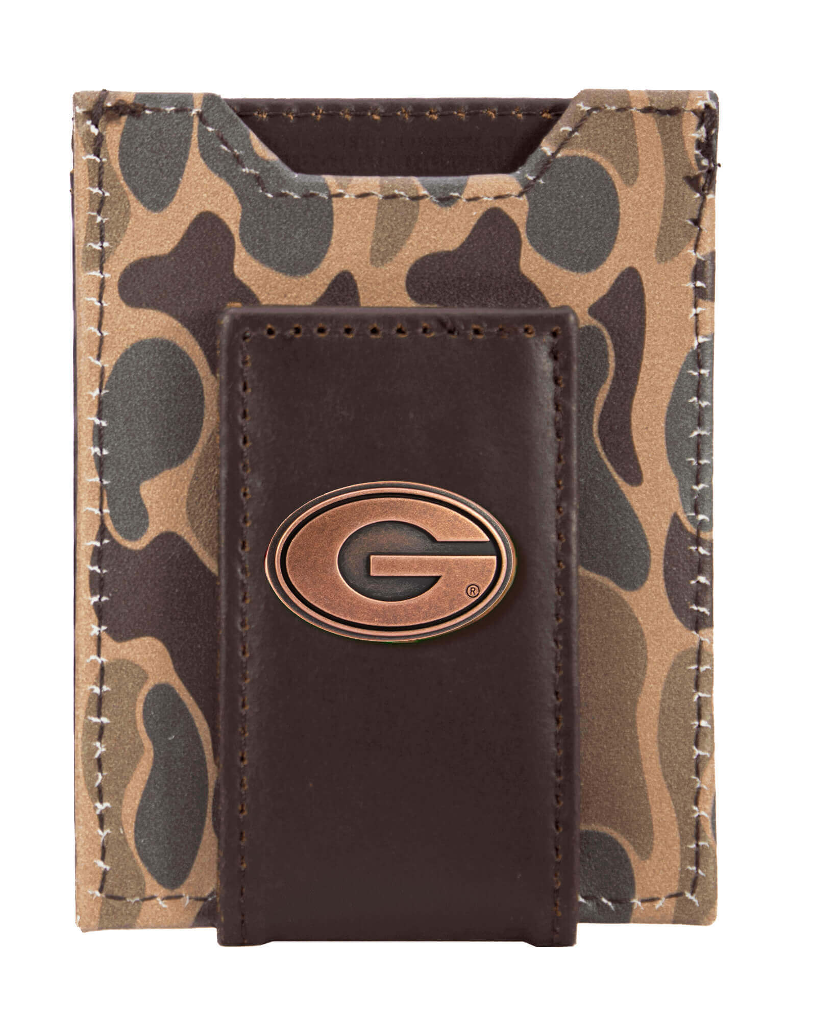 Brown Old School Camo Front Pocket Wallet - Georgia Concho