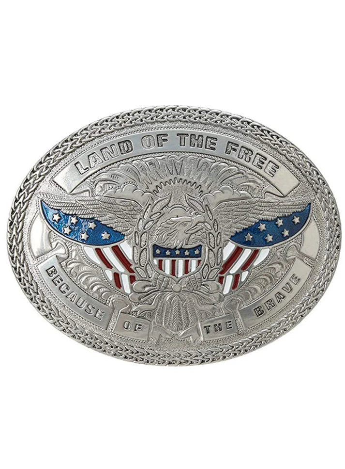 Oval Land Of The Free Belt Buckle