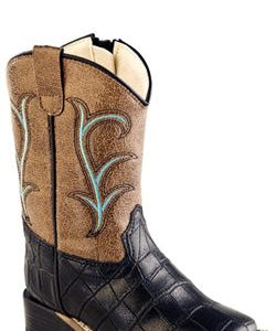 Infant Croco Print Western Boot