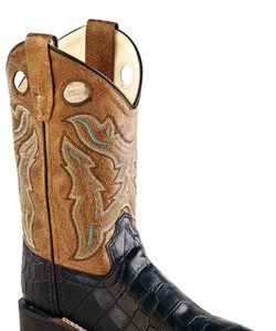 Kid's Croco Print Western Boot