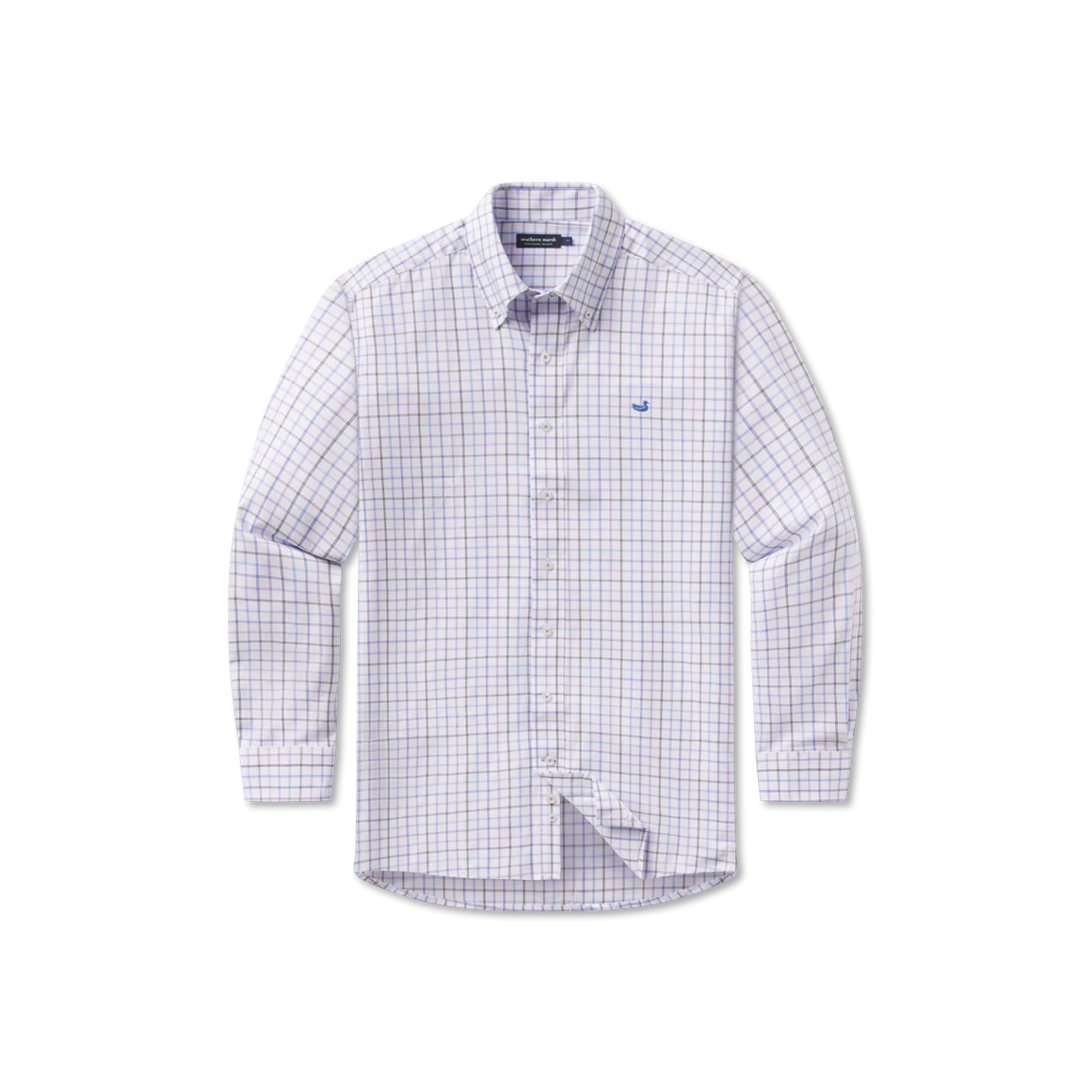 Chateau Windowpane Dress Shirt- Navy/French Blue
