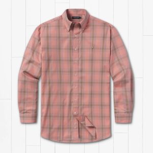 Tupelo Windowpane Dress Shirt - Washed Red/Stone