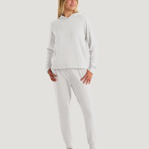 Women's Bamboo Lightweight Fleece Jogger - Off White Heather