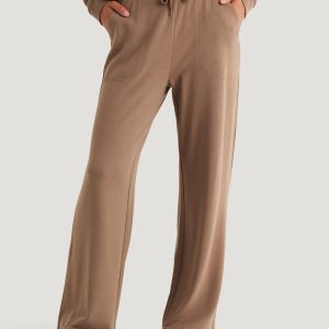 Women's Bamboo Lightweight Fleece Wide Leg Pant - Fossil