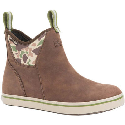 Men's 6 in Leather Ankle Deck Boot - Brown/Duck Camo