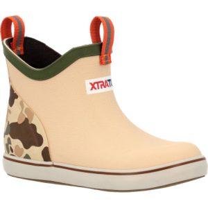 Kid's Ankle Deck Boot - Beige & Duck Camo